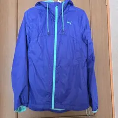 Puma フード付きウィンドブレーカー レディースL 青紫