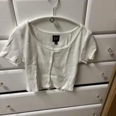 GAP リブ フロントボタン 半袖 Tシャツ ホワイト XSのサムネイル