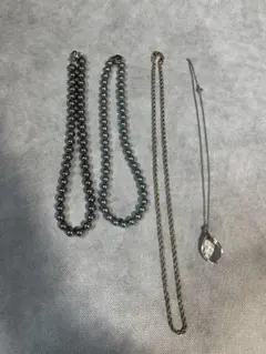 パール・チェーン・クリスタルネックレスセット