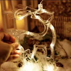 クリスマス イルミネーション ライト 吸盤式 LED トナカイ2個セット