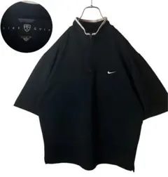 NIKE GOLFナイキゴルフ ハーフジッププルオーバーブラックTシャツゆったり
