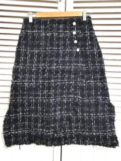 ZARA ツイード　スカート　タイトスカート　パール 　管理番号5