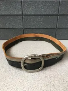 レザーベルト メンズ シルバー/ブラック