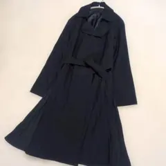 美品 innowave サイドプリーツ トレンチコート 紺 M ロングコート