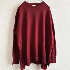 アーバンリサーチドアーズ ワイドクルーネックニット 赤 長袖 ウール100%