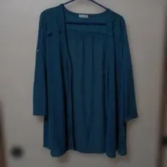 axes femme ダークティール 長袖カーディガン