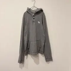 Abercrombie & Fitch パーカー ロゴ　グレー灰色　 M フード