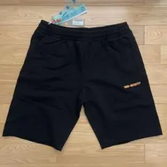 新品 Lサイズ OFF-WHITE スウェット ハーフパンツ ブラック 橙のサムネイル