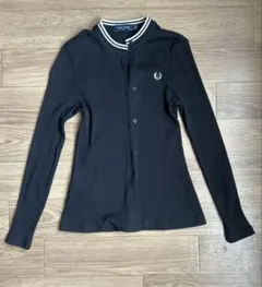 【Fred Perry】リブ 長袖 カーディガン ブラックのサムネイル