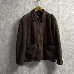 Columbia スエード調ジャケット ボア裏地 Lサイズ ピーチスキン古着