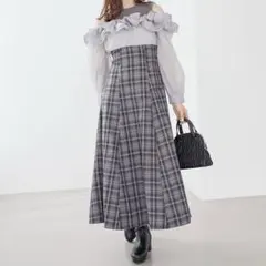 MAJESTIC LEGON ウエストきゅっとミルフィーユワンピ