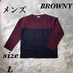 BROWNY ブラウニー (L) カットソー メンズ レーヨン混 薄手 シンプルのサムネイル