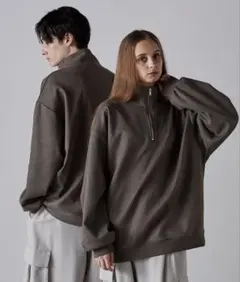 【CLEL】ハーフジップデザインプルオーバー