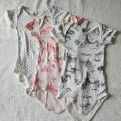 PETIT BATEAU ロンパース 3枚セット 18m