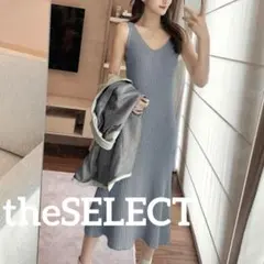 韓国 服 レディース ワンピース グレー ロングワンピース ノースリーブ グレー