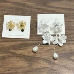 フラワーデザイン イヤリング　ブライダル　ウェディング