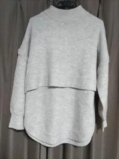 ニット レイヤード 長袖