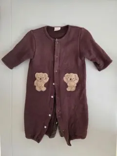 petit main クマアップリケ2WAYオール