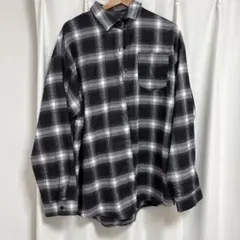 モノトーン チェック柄 長袖シャツ XL SHEIN