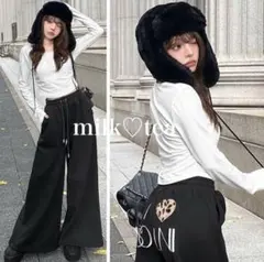 新品タグ付 SOLNI I♡SOLNIパンツ（裏起毛） Rady M 黒 ソルニのサムネイル