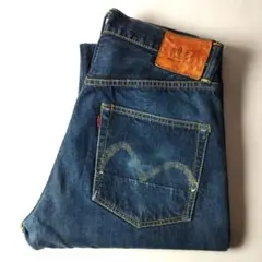 EVISU　エヴィス ジーンズ　NO2 2001 デニム　赤耳　革パッチ　32 EVISU エヴィス ジーンズ NO2 2001 デニム 赤耳 革パッチ 32