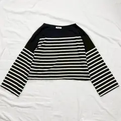 良品◆アーバンリサーチ サニーレーベル ボーダーカットソー 長袖 クロップド Mのサムネイル