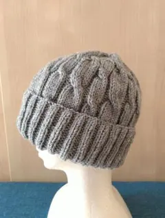 男女兼用ニット帽 ウール100% ハンドメイド