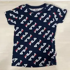 新品未使用FILA 半袖Tシャツ 総柄 ネイビー 110cm