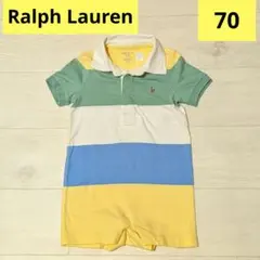 美品　Ralph Lauren マルチカラーロンパース　半袖　75 サイズのサムネイル