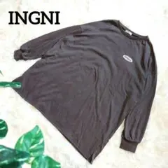 イング 長袖チュニック カットソー トップス ゆったり レディース M グレー