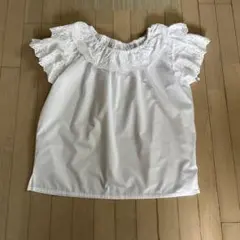 フリル襟　白シャツ　ＬＬ