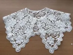 つけ襟 ホワイトレース 花柄