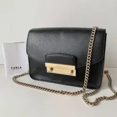 【FURLA】フルラ　メトロポリス　チェーンショルダーバッグ　ブラック　黒