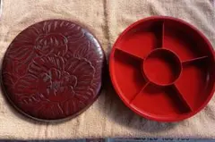 お菓子入れ　蓋付き　菓子器　仕切り　花柄　昭和レトロ　菓子椀