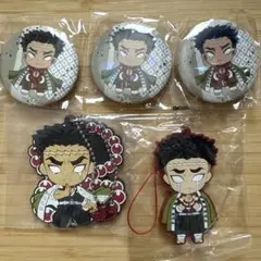 鬼滅の刃　悲鳴嶼行冥　ラバーマスコット　缶バッジ