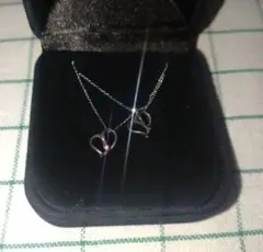 ハート♡ネックレス2個セット　ピンクとブルーのカラー石