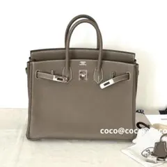 あんしん鑑定　国内エルメス購入希少大人気！エトープ バーキン25 ほぼ新品