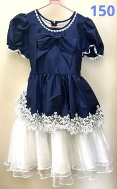 ネイビーリボンドレス 150