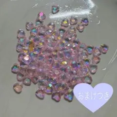 ハート型ピンクネイルパーツ