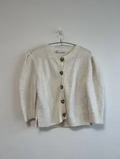 ZARA パフスリーブ ニットカーディガン