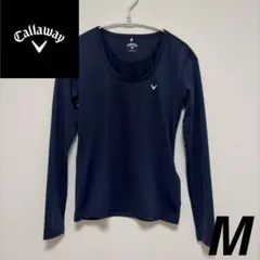 【キャロウェイ】 インナーシャツ M ネイビー 長袖 ストレッチ ゴルフ 古着