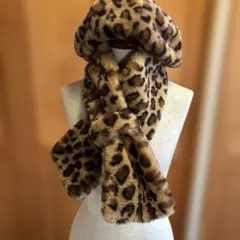 エコファーベレー帽と、ティペット　レオパード　ヒョウ柄、新品未使用