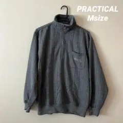 PRACTICAL Mサイズ グレー ハーフジップ 裏起毛 トレーナー 古着