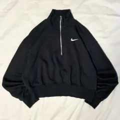 ナイキ　NIKE トレーナー　スウェット　ハーフジップ　裏起毛　ブラック　S