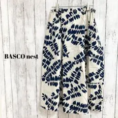 【BASCO nest　バスコネスト】スカート　ミモレ丈　アイボリー　ネイビーのサムネイル