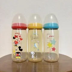 pigeon 哺乳瓶 セット ミッキー ミニー スヌーピー　母乳実感　まとめ売り