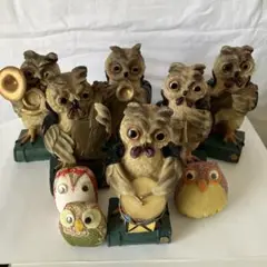 フクロウ音楽隊（16センチ）6体セット