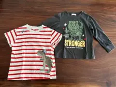 恐竜デザインTシャツとロンTの2枚セット　男の子