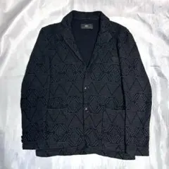 AZUL by moussy カーディガン ジャケット 幾何学柄 ブラック S