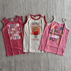 未使用　女の子　ノースリーブ タンクトップ 3枚セット　まとめ売りのサムネイル